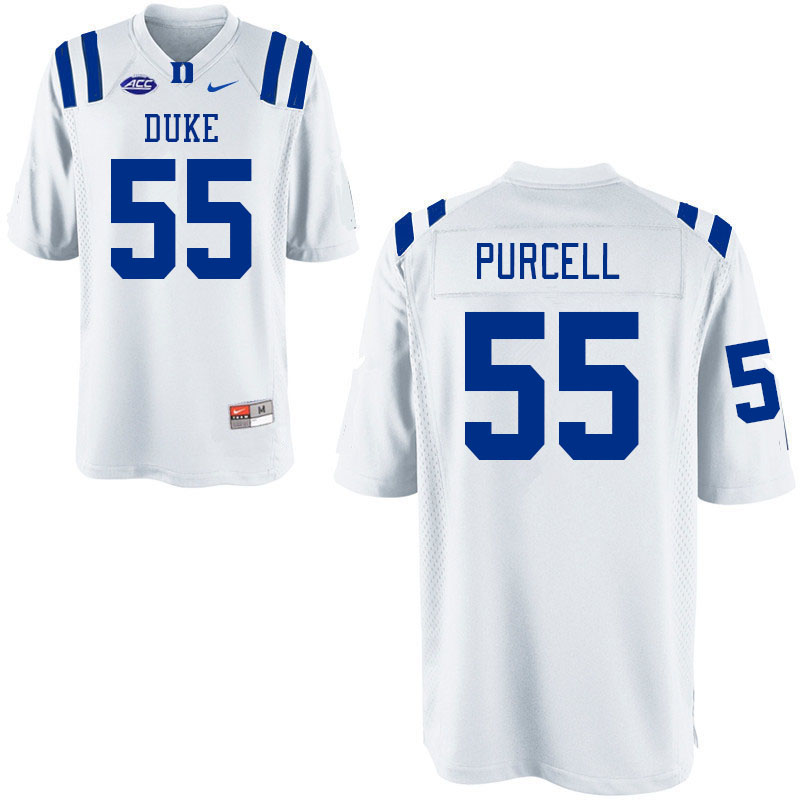 Men #55 Michael Purcell Duke Blue Devils College Football Jerseys Stitched-White